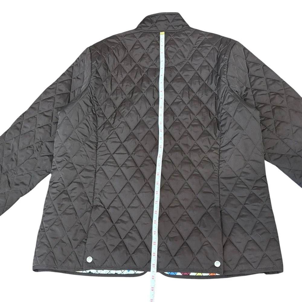Lands End Quilted Chore Coat. Full Zipper. Snap‎ Pockets. Sz L (14-16) Brown